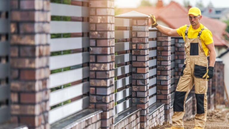 Professional fencing contractor marketing showcase featuring a premium wooden fence installation in California by Kazakov Agency