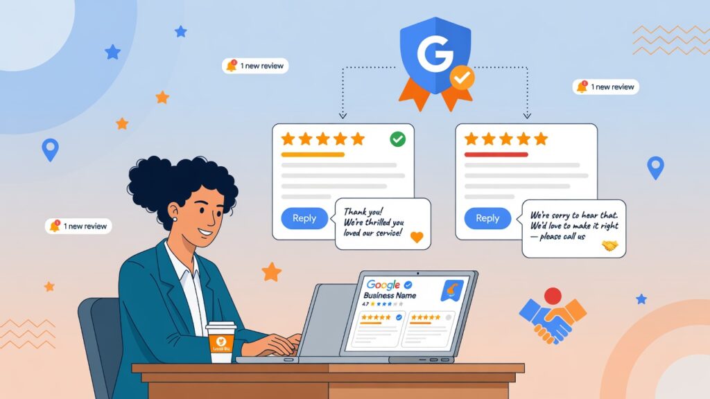 Local SEO tip 4 respond to every positive and negative review to show an active Google Business Profile and build customer trust