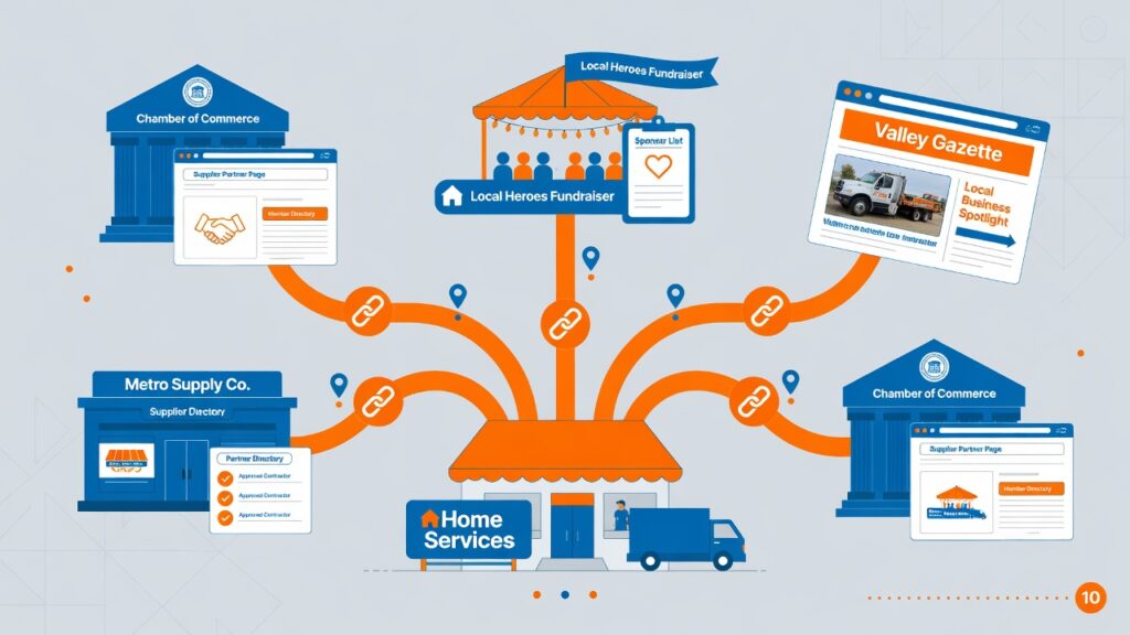 Local SEO tip 10 build local links from chambers suppliers charities community events and local news for home service businesses