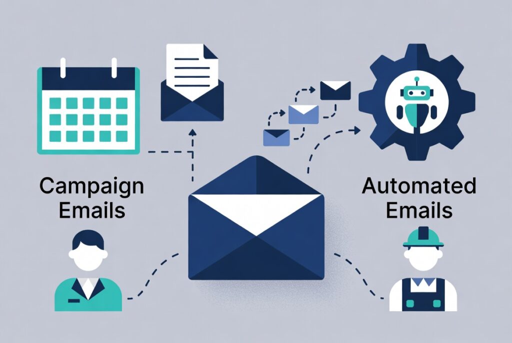 Why email still works in 2026 illustration for home service businesses: compounding value of owned email list vs rising paid ad costs, email marketing best practices 2026 for contractors and small companies