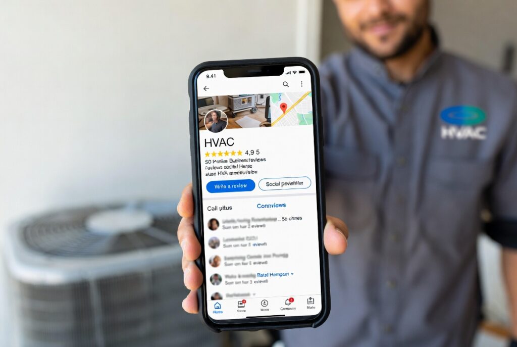 Google Local 3-Pack dominating search results for HVAC contractor in Massachusetts - Local SEO strategy by Kazakov Agency