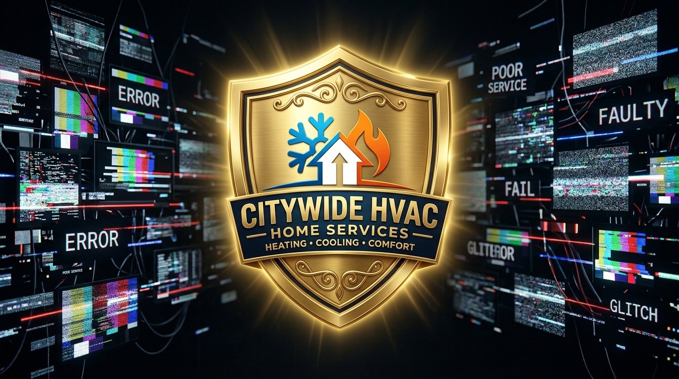 A brand safety shield protecting a home service company logo, reflecting trusted local trade marketing strategies.