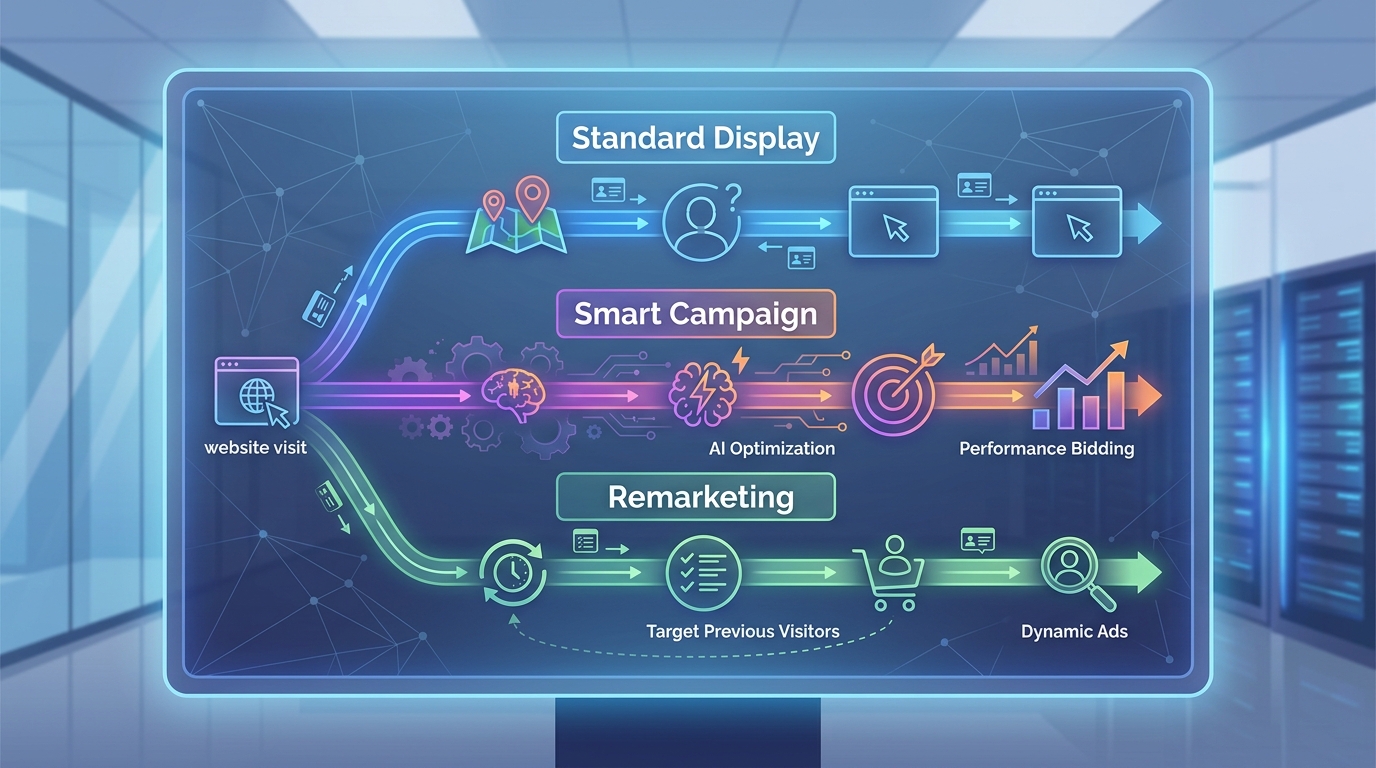 A digital UI showing different ways to run campaigns for local trade marketing strategies.