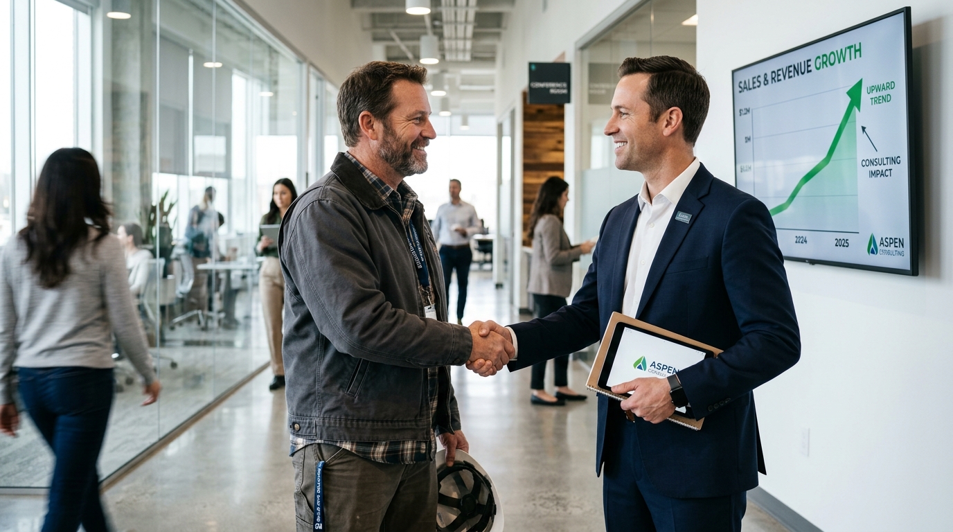 A professional handshake representing growth and success through local trade marketing strategies.