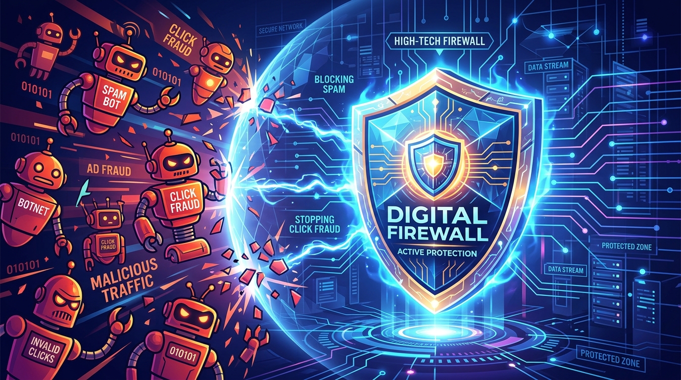 A firewall blocking spam bots for home service lead generation strategies.