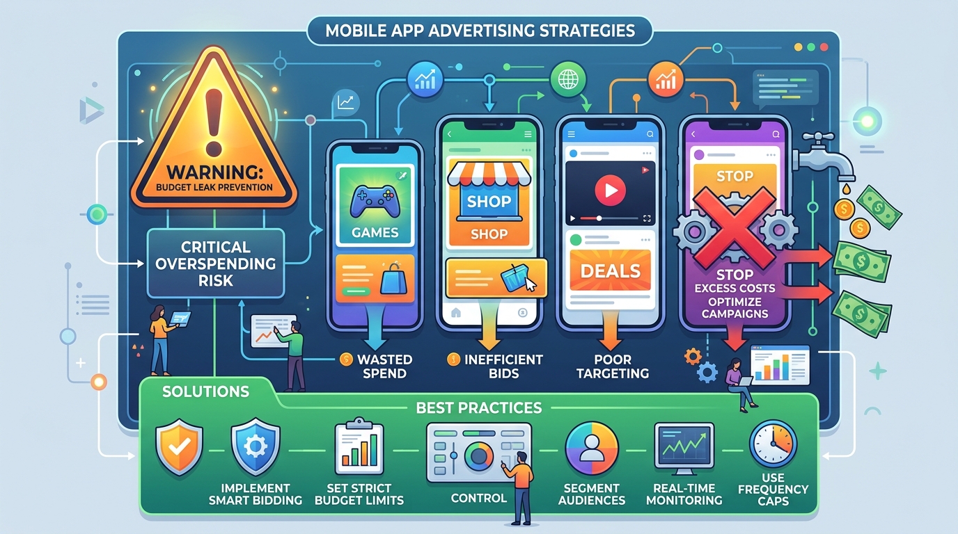 A caution sign on display ads showing cost-saving home service lead generation strategies.