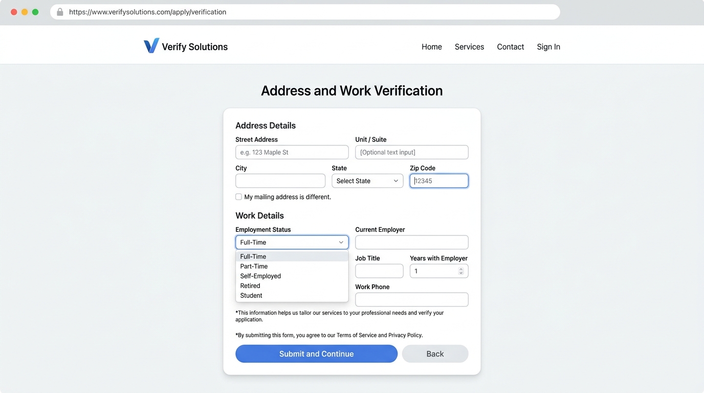 A detailed estimate request form for home service lead generation strategies.